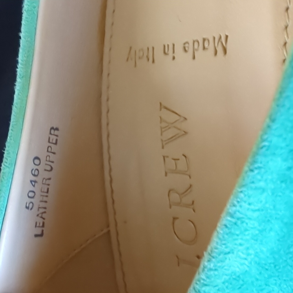 J. Crew Green Suede Wedge Heels 7 - Picture 8 of 9